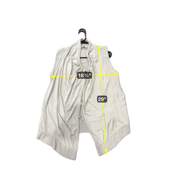 Athleta Taupe Sleeveless Drape Front Vest Adjustable Drawstring Womens Sz XS - Picture 10 of 10